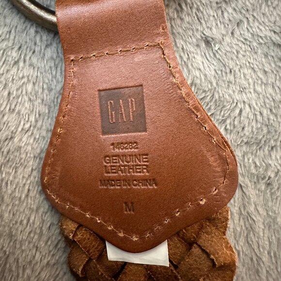 Gap Brown Thick Wide Leather Woven Braided Belt Women's MEDIUM - Picture 4 of 5